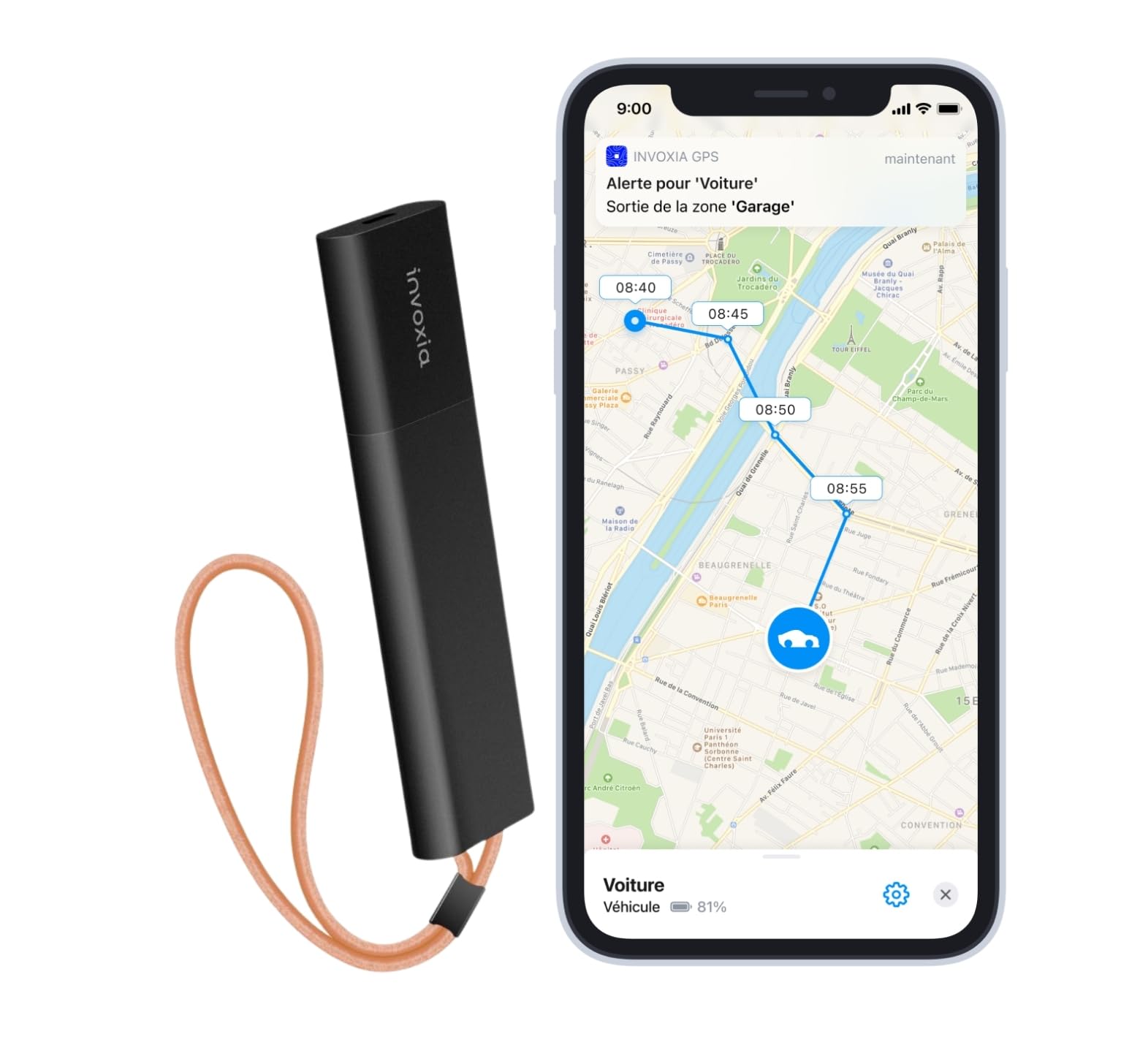 invoxia GPS Tracker with anti-theft alert - subscription included - Track: your car, motorcycles, valuables, children, elders - works in England & Ireland