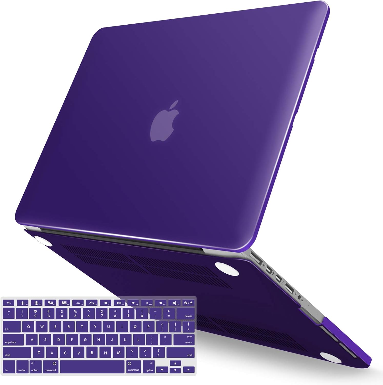IBENZER MacBook Pro 15 Inch Case 2015 2014 2013 2012 A1398, Hard Shell Case with Keyboard Cover for Old Version Apple Mac Pro Retina 15, Ultra Purple, R15UAPU+1