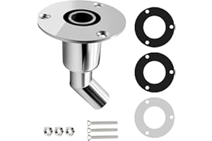 SureOBliss Thru Hull Exhaust Skin,24mm Stainless Steel 316 Thru Hull Exhaust Skin Fitting with Bolts and Nuts for 24mm Tube Pipe Socket Hardware for Diesel Parking Heaters Car Truck Boat