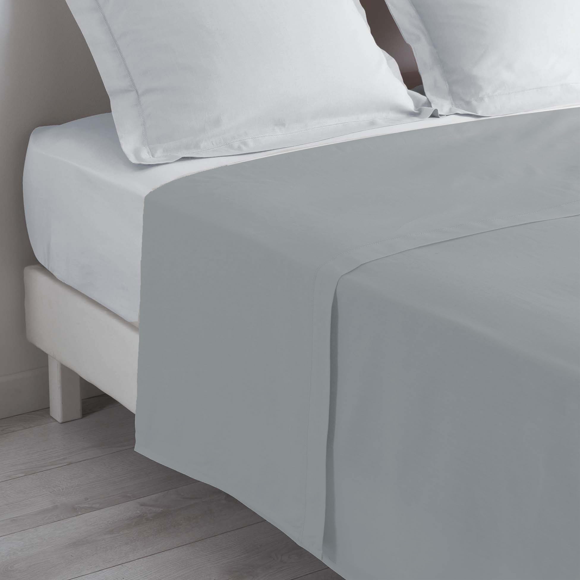 douceur d'intérieur 1642676 Sheet, Pebble, Cotton, 240 x 300 cm