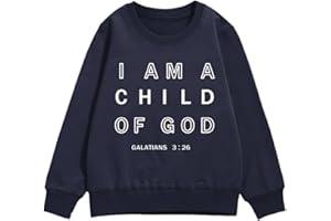 KEEVICI Boys I Am A God Child Of Jesus Sweatshirt Christian Graphic Faith Hoodies for Kids Bible Verse Religious Hoodie