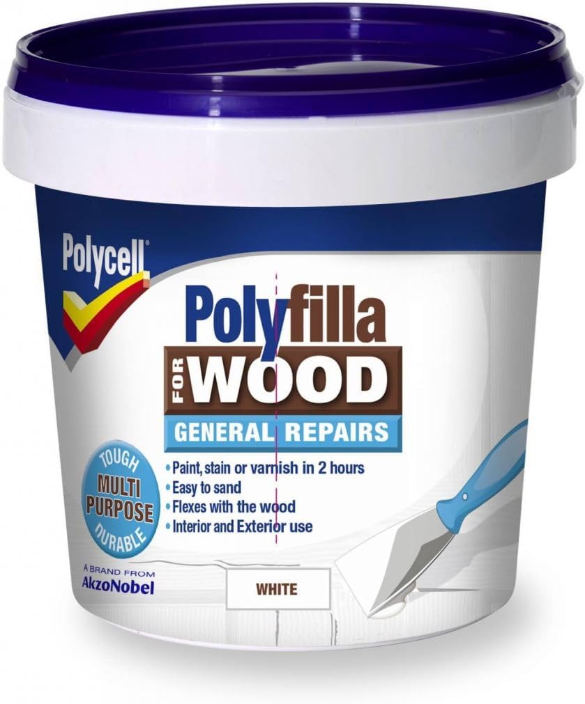 Polycell Polyfilla Wood Filler White Tub 380g General Repairs
