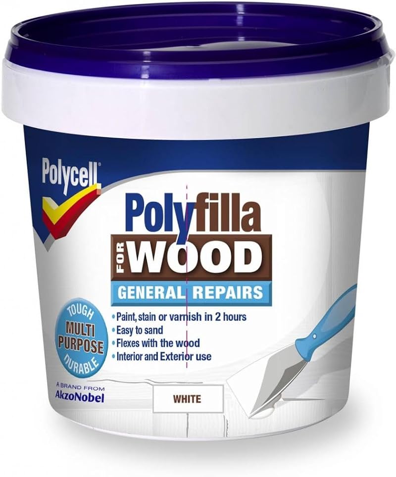 Polycell Polyfilla Wood Filler White Tub 380g General Repairs