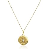 JEAN RACHEL JEWELRY 14K Gold Plated Sterling Silver Necklace for Women - Coin Drop with Cubic Zirconia Vintage Design - Hypoallergenic, Lead & Nickel Free - Artisan Handcrafted Statement Necklace