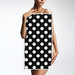 Polka Dot Black White Hand Towels 16x30 in Modern