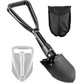 PLACHIDAY Digging Shovel, 18.5'' Lightweight Camping Shovel Portable High Carbon Steel Folding Mini Trowels for Outdoor Camping Backpacking Hiking Car Emergency Home Garden