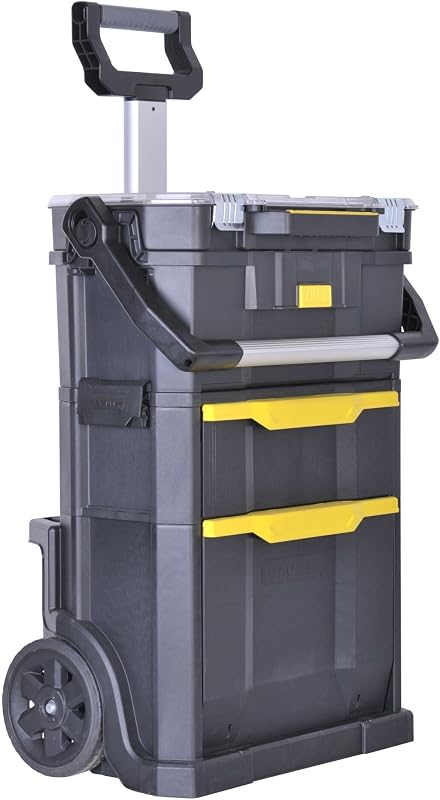 STST1-79231 - Oficina Móvel para Ferramentas 2 em 1, 56 x 38,2 x 76,4 cm, Preto/Amarelo