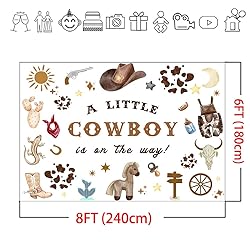 Mocsicka Cowboy Baby Shower Backdrop West Cowboy