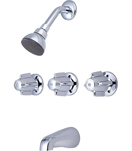 Central Brass 0968-Z Three Handle Tub & Shower Set in Chrome