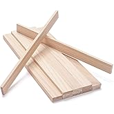 Wood Strips Slats Wooden Dowels for Crafts 1/4" &times; 1" &times; 12", 15 PCS Wood Trim Flat Lumber Boards Square Dowel Rods Wooden Sticks for Crafting, Woodworking, Model Making