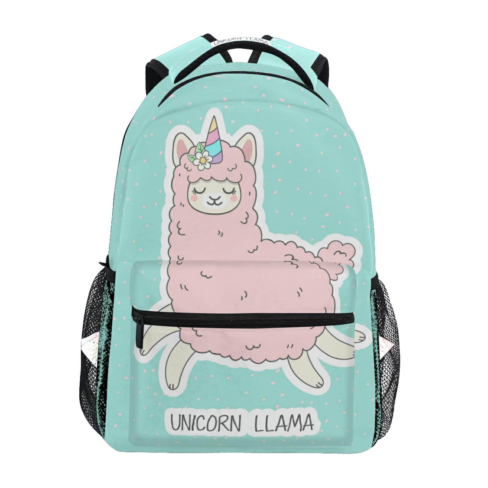 Unicorn Llama Backpacks for School Teal Alpaca Running Bookbags for Kids Teen Toddler Fashion Daypack Rucksack Travel Laptop Bag