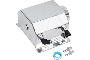 LokoCar Coolant Radiator Tank Reservoir Expansion Overflow Tank Universal 1L Aluminum Silver