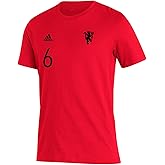 adidas Mens Paul Pogba MUFC- Manchester United Name & Number Amplifier T-Shirt, Red
