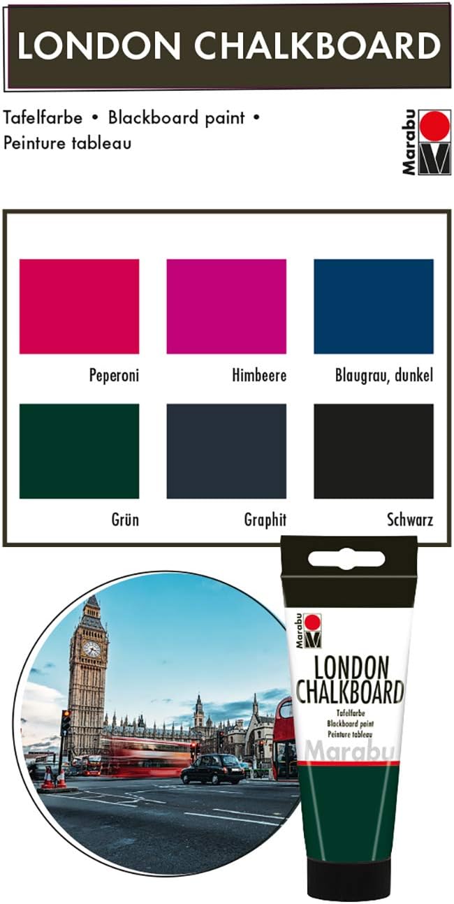Marabu 100 ml Raspberry Water-Based Chalkboard Paint, High Coverage, Quick Drying, Saliva-Resistant, for Wood MDF, Stone - Image 4