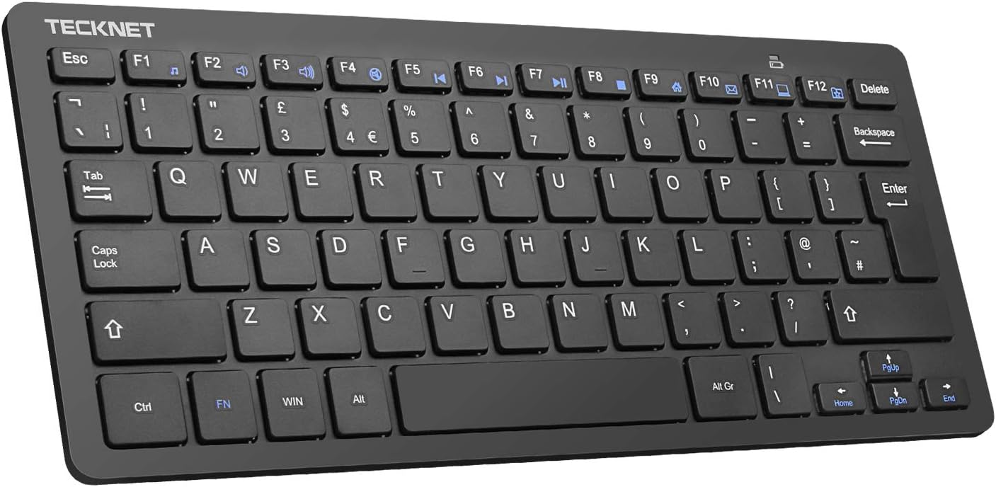 TECKNET 2.4G Wireless Keyboard For Windows/Chrome OS, UK Layout Compact Mini Keyboards