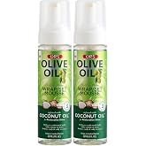 ORS Olive Oil Hold &amp; Shine Wrap Set Mousse Infused with Coconut Oil for Restorative Shine 7 Ounce (Pack of 2)