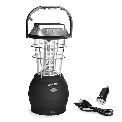 Amazon Com Solar Lantern Agptek 5 Mode Hand Crank Dynamo 36 Led