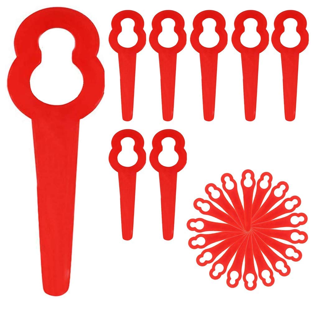 70Pcs Plastic Blades Grass Trimmers Plastic Cutting Blades Garden Gear Grass Trimmer Blades for Grass Trimmer 83mm Lawn Mower Gardening Tool Replacement (Red)