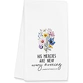 Gleegreets Christian Floral Towels Gifts for Women, Religious Bible Verse Towels for Kitchen Bathroom Bar (16x24 inches)