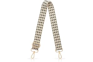 Youteer Adjustable Handbag Strap Wide Purse Strap Replacement Shoulder Crossbody Bag Strap Beige Houndstooth
