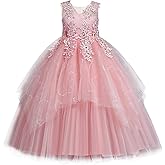 LOLANTA Flower Girl Dress for Wedding Kids Tulle Princess Long Dresses Father Daughter Dance Girls Vestidos Lace Embroidery