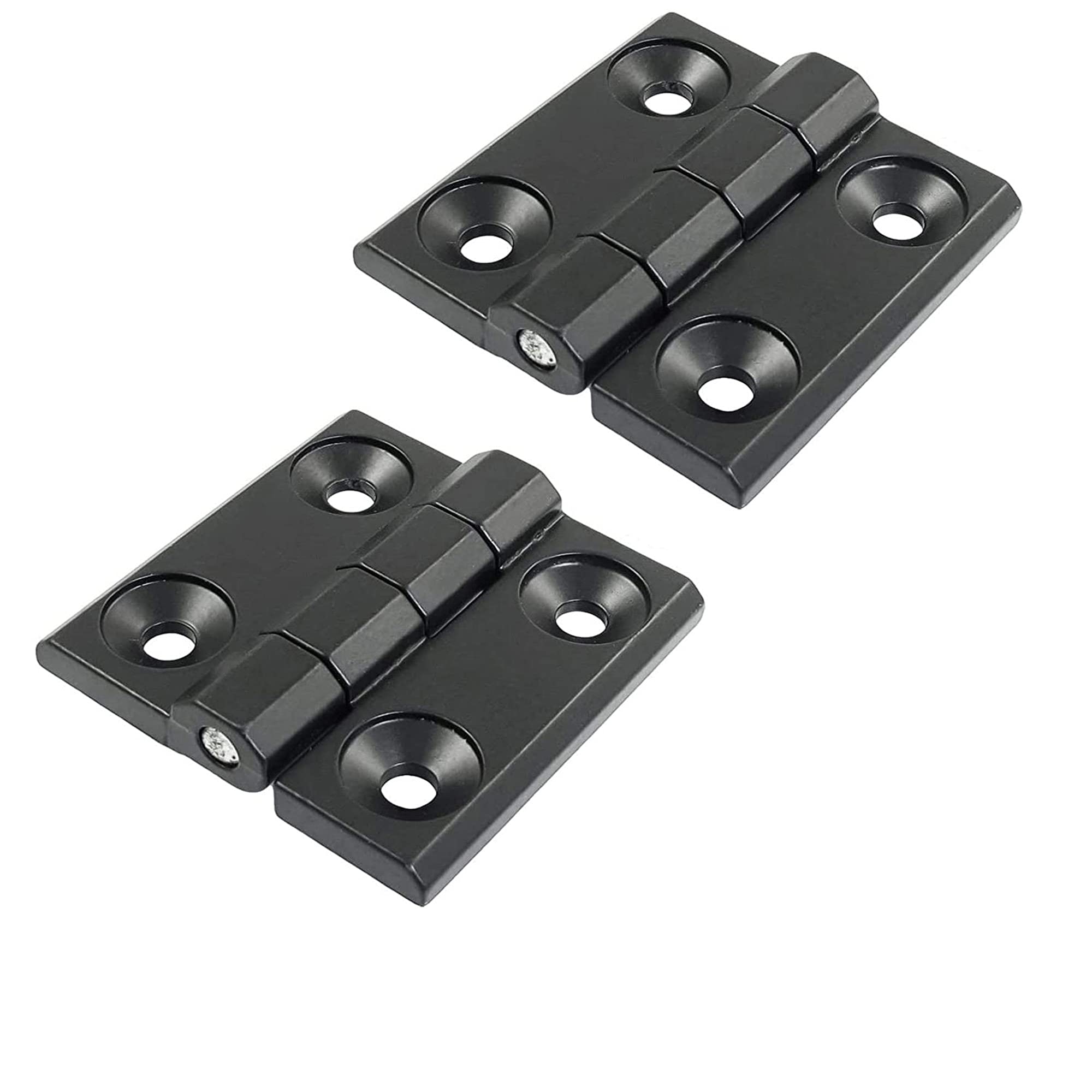YZSZ 2 Pack Black Zinc Alloy Modern Door Hinges 60 x 60 x 6 mm Brushed Finish Sturdy & Easy to Install