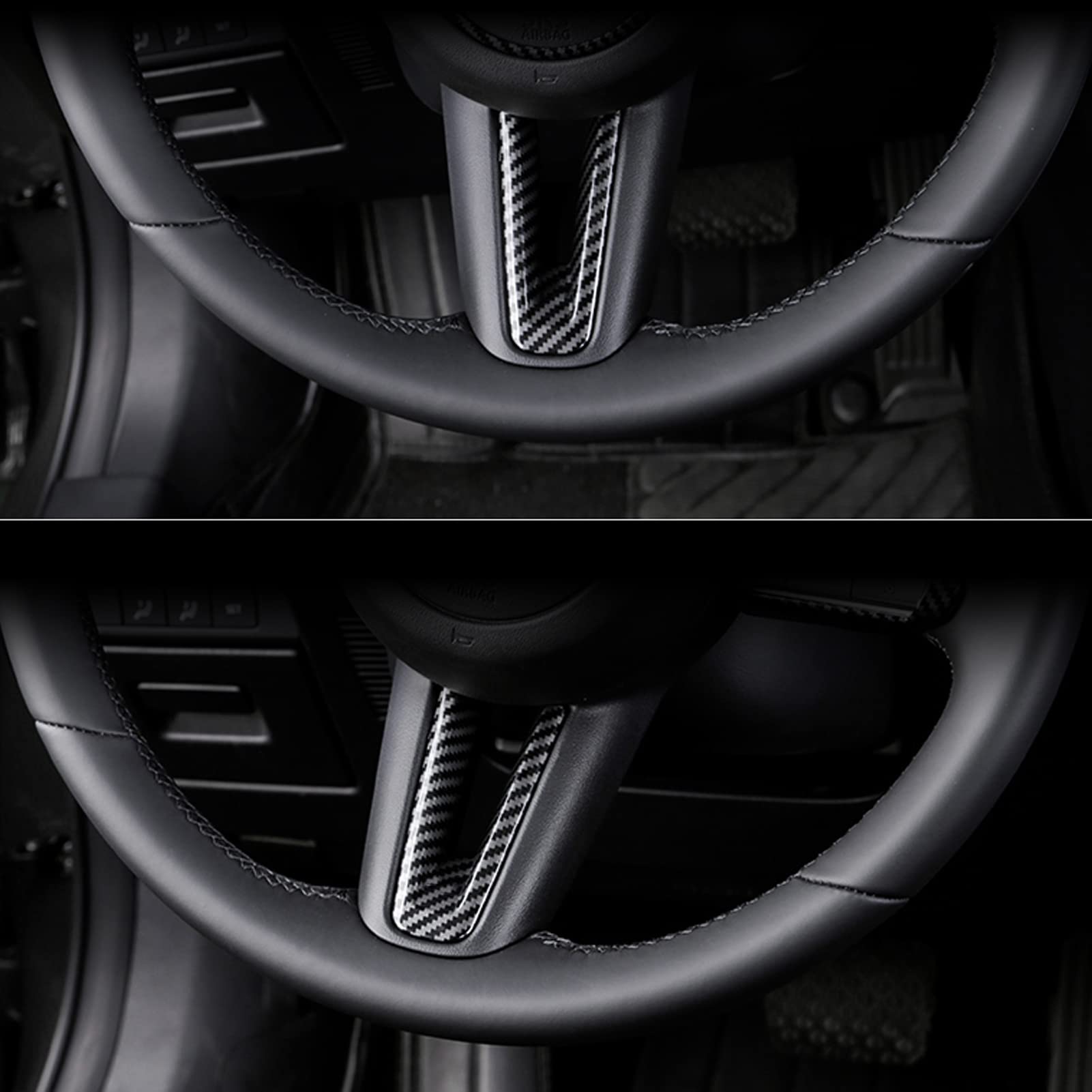 ANFOKAS Compatible with Mazda 3 CX-30 CX-50 Accessories Sporty Car Dashboard Center Consoles Cover Trim Interior Decoration Sticker -Carbon Fiber Style