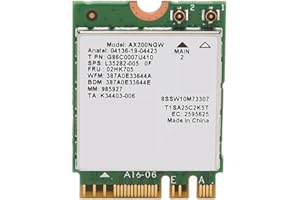 WiFi 6 Network Card, AX200NGW M.2 2230 WiFi Network Card with BT 5.2, 2.4G 5G Dual Band, 802.11ax AX200 Cordless Adapter for 