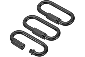 PATIKIL 6mm Steel Chain Quick Links, 3 Pack Screw Locking Chain Connector Oval Snap in Ring Hook Clips for Chandelier Backpac