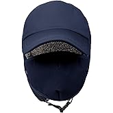 Trapper Hat for Men Women Waterproof Winter Warm Baseball Cap with Ear Flaps and Mask