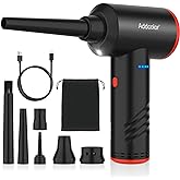 Compressed Air Duster 6000mAh Battery - Electric Air Duster Addcolor AD-38 Keyboard Cleaner for Office-3 Adjustable Wind Speeds with LED Light, Cordless & Reusable Canned Air Duster for Computers