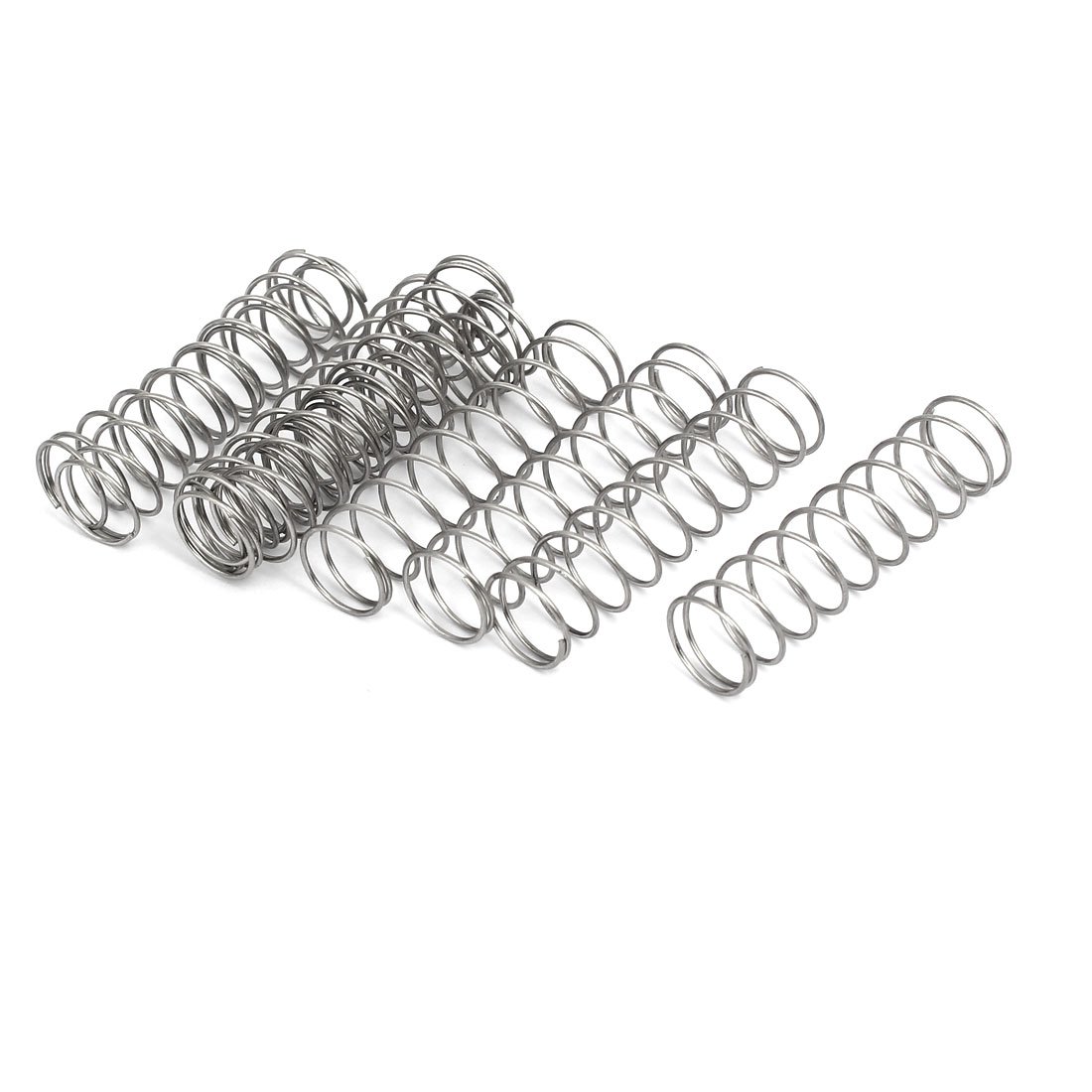 sourcingmap Compression Spring,304 Stainless Steel,13mm OD,0.8mm Wire Size,50mm Free Length,Silver Tone,10Pcs