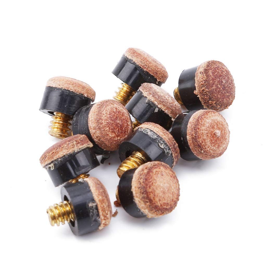 10 Pcs Screw on Tips Cue and Tips Billiard Replacement Screwon Tips with Pool Cue Stick