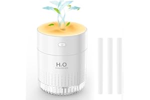 HOTBAG Portable Mini Humidifiers For bedroom baby, 350ml Small Cool Mist Humidifier USB Rechargeable Humidifier For plants, Travel Office Home, Auto Shut-Off,2 Mist Modes Super Quiet,With Night Light