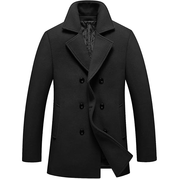 MFH Mens US Pea Coat Black size XXL at Amazon Men's Clothing