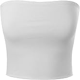 MixMatchy Women's Strapless Tube Tops Basic Bandeau Crop Sleeveless Backless Casual Sexy Going Out Tops Summer 2025