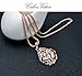 Calors Vitton Rose Gold Plated Flower Water Drop Crystal Long Sweater Chain Pendant Necklace peach pink 11