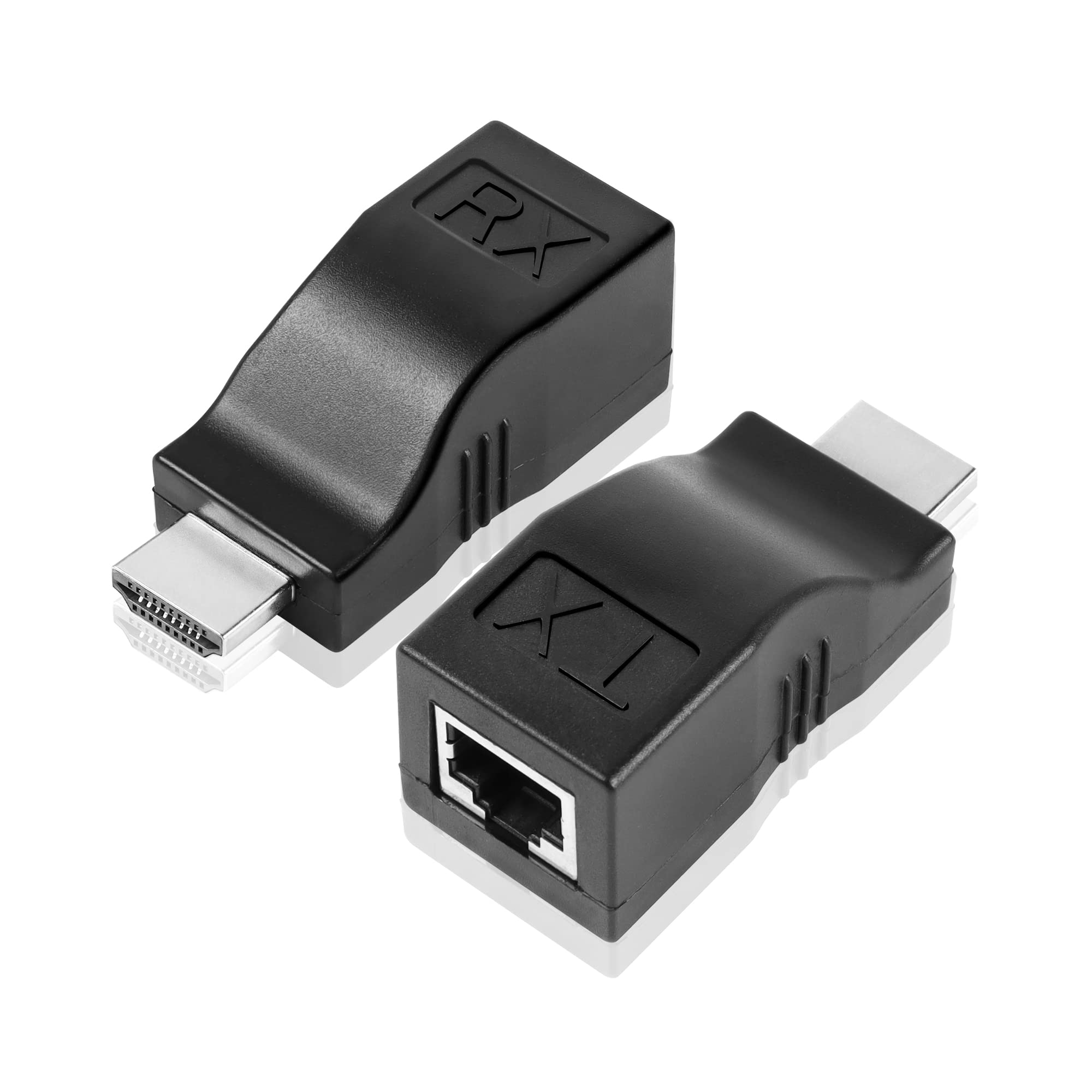 YAODHAOD Cat5/Cat6 to HDMI Extender 30m, HDMI Repeater Over Single CAT5e/CAT6 Cable to Extender for HDTV PS4 STB 4K 2K, Must Pure Copper Cat 5e /6 /6e Wire
