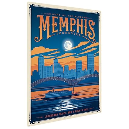 Amazon Com Anderson Design Group Memphis Tn 12 X16 Metal Art