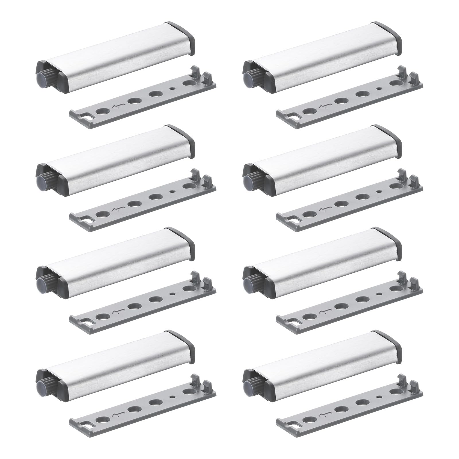 uxcell D13 Non-Magnetic Push Latches, 8Pcs Push to Open Door Latch, Non-Magnetic Touch Latches for Wardrobe, Door, Cupboard Drawers, Silver