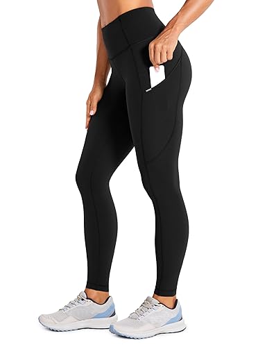 CRZ YOGA Women's Light-Fleece Workout Leggings 28 Inches High