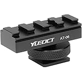 YUEOCT 2in1 Finder Mounting Adapter 11mm 20-21mm Picatinny Dovetail Rail w 1/4" Hole for Finderscope Guide Scope Red Dot Reflex Sight Mount DSLR Camera Hotshoe Coldshoe Hot Cold Shoe (Updated Version)