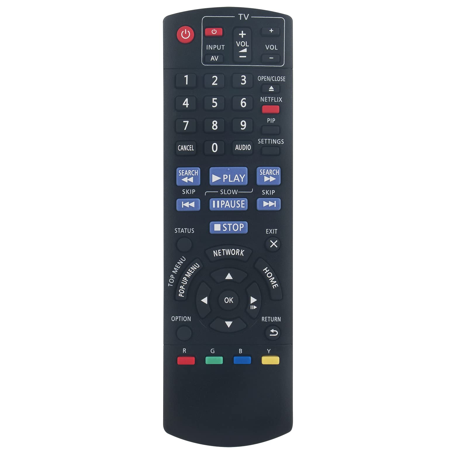 VINABTY Replacement Remote Control Fit for Panasonic Blu-ray Disc Player DMP-BD871 DMP-BD87 DMP-BD77 N2QAYB000734