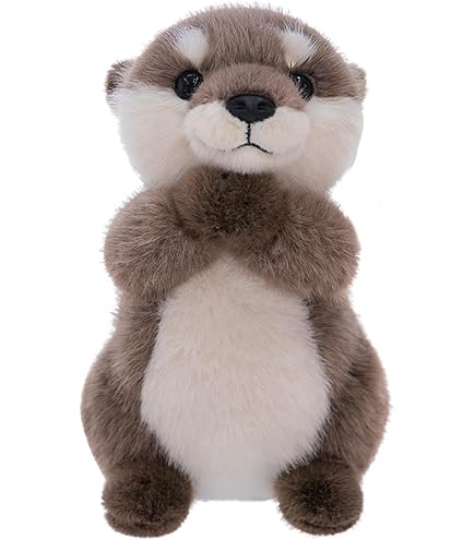 NICI 49142 Otter Oda 10cm Grey-Sustainable Companion Cuddly Animal Pendant Ring for Lanyard, Key Ring & Key Holder