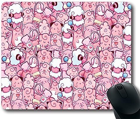 Astounding Cute Kawaii Pink Pokemon Custom Mouse Pad Oblong Comfort Gaming Mousepad Durable Mouse Mat in 220mm*180mm*3mm (9"*7") 0206054