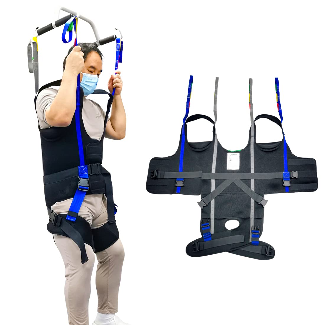 Photo 1 of Ehucon Patient Lift Walking Sling, Pelvic Padded 500lbs Safety Loading Weight,Medical Hoist Standing Aids for Ambulating Support Training (Medium)