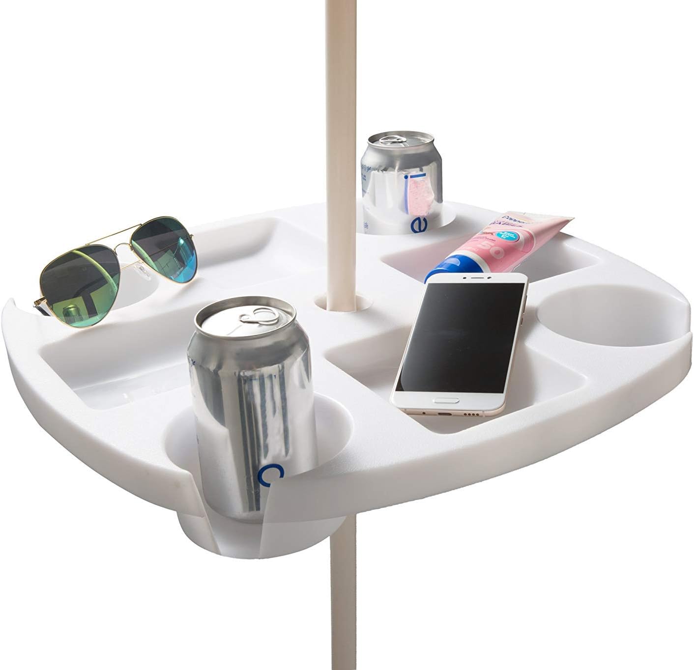 WEJOY Portable Beach Umbrella Table Tray with 4 Cup