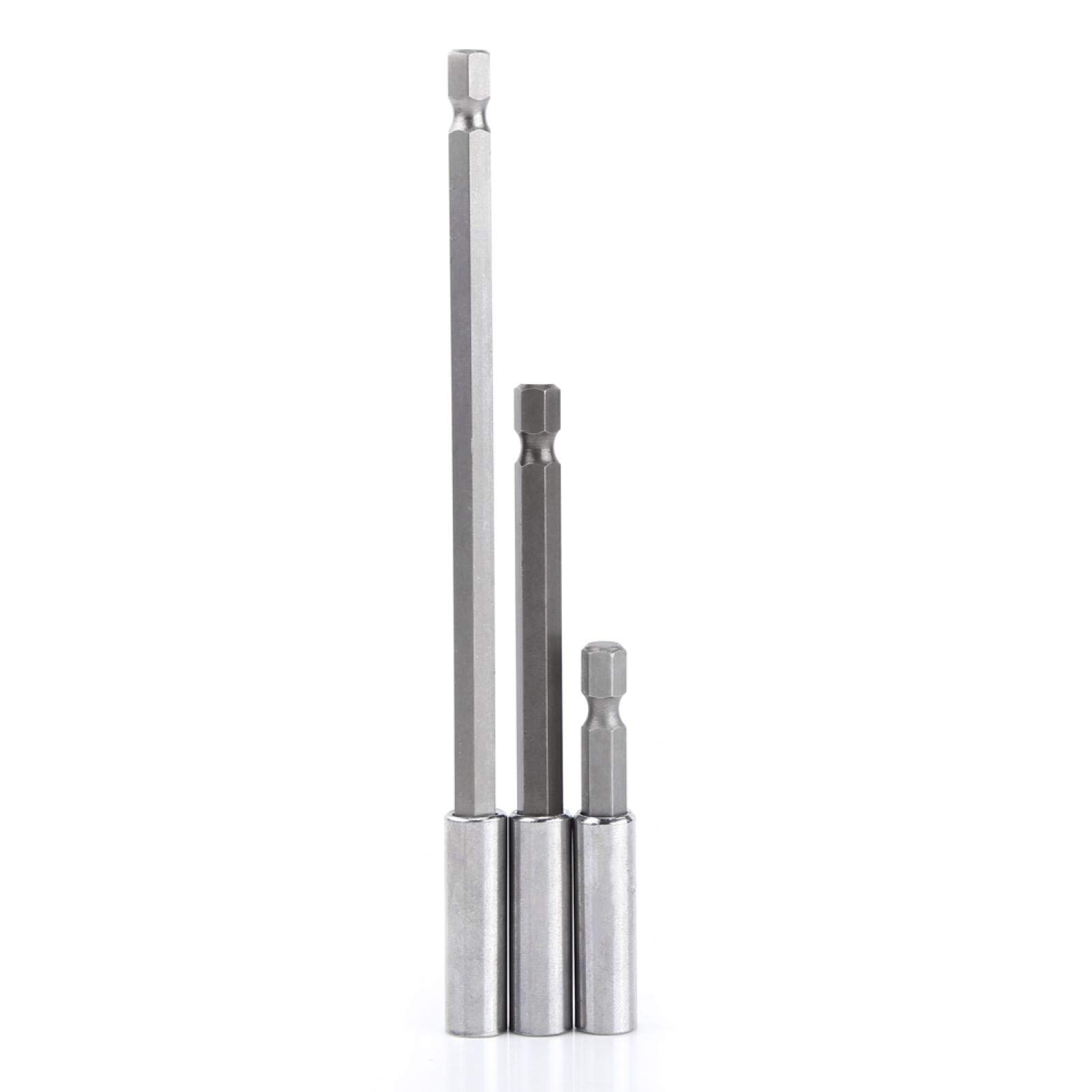 Drill Bit Socket, Screwdriver Bit Holder, 3pcs Electrical Drill Screwdriver Extension Bar Magnetic Bit Holder 1/4" Shank Tool