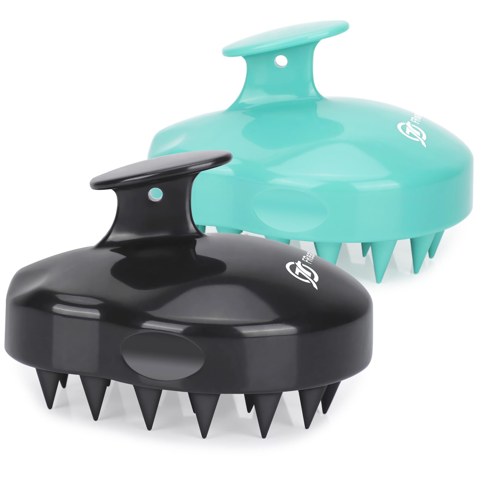 FREATECH Scalp Massager Hair Growth, 2-Pack Shampoo Brush Hair Scrubber Dandruff Comb with Soft Silicone Bristles for Scalp Scrub and Head Massage, Wet & Dry for Men Women Kids