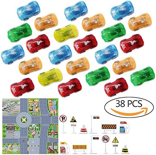 Pull Back Vehicles, 24 Pcs Assorted Mini Plastic Toy Racing Car, Interesting Vehicle Model Toy Sets, Party Bag Fillers for Boys, Girls, Children, Kids Babies and Toddlers age 3 years old